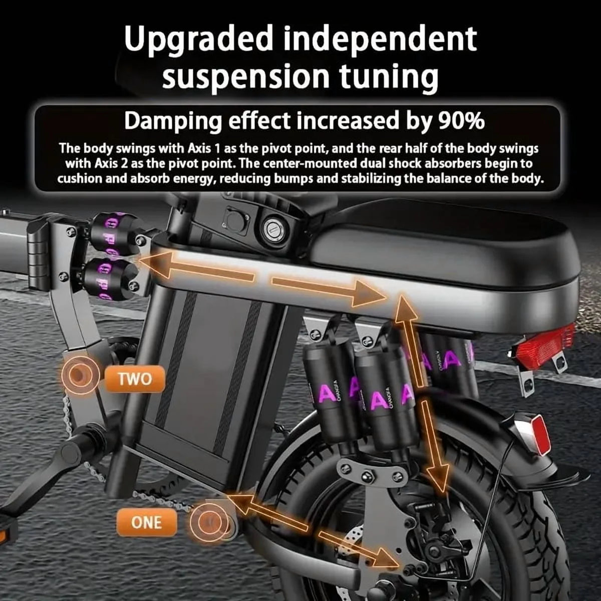 Folding Electric Bike for Adults, 500W 20MPH 32miles, 48V 15AH Removable Battery, Small City Commuting E - Bike with Full Suspension, LCD Display