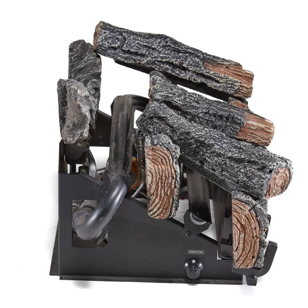 Duluth Forge 22" Ventless 32,000 BTU Propane GAS Fireplace Log Set, Winter Oak