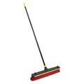 Quickie 2-in-1 Squeegee Pushbroom, 24" Brush, 60" Handle, PET/Steel,