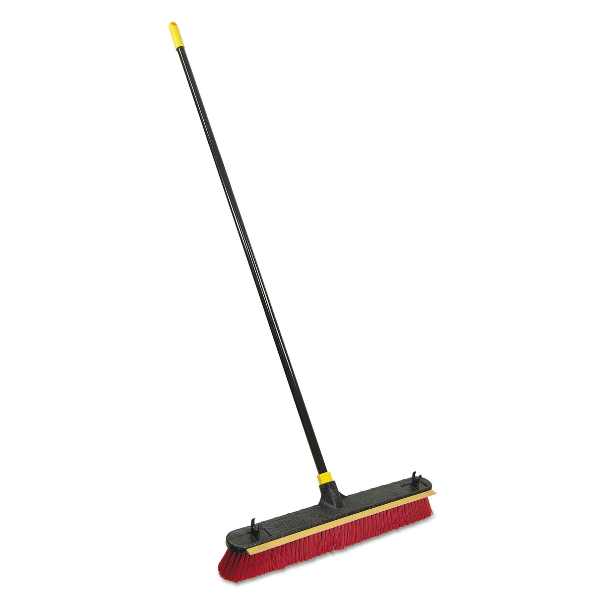Quickie 2-in-1 Squeegee Pushbroom, 24" Brush, 60" Handle, PET/Steel,