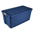Sterilite 50 Gallon Plastic Stacker Tote Stadium Blue Adult