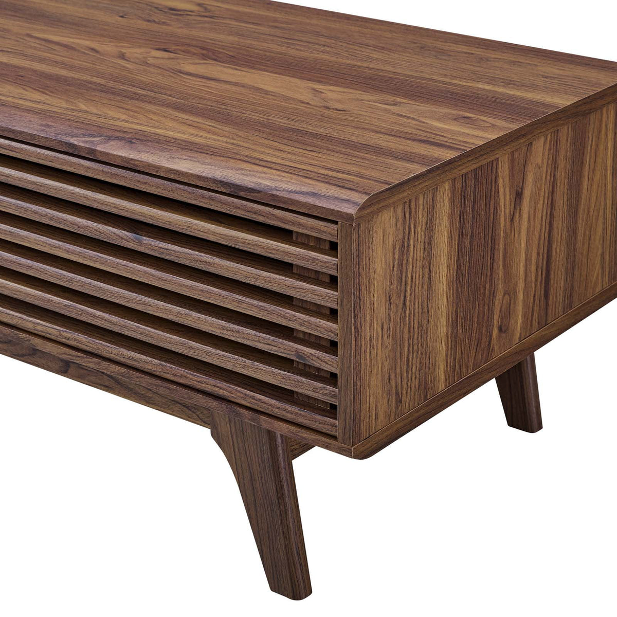 Coffee Table, Wood, Brown Walnut, Modern Contemporary Urban Design, Living Lounge Room Hotel Lobby Hospitality