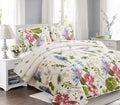 Jarson Floral Quilts Set Full/Queen size, 3pcs Lightweight Summer Bedspreads, Country Purple Flowers Bedding, Botanical Plant Reversible Coverlets