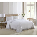 Beatrice Home Fashions Medallion Chenille Bedspread - White - Queen