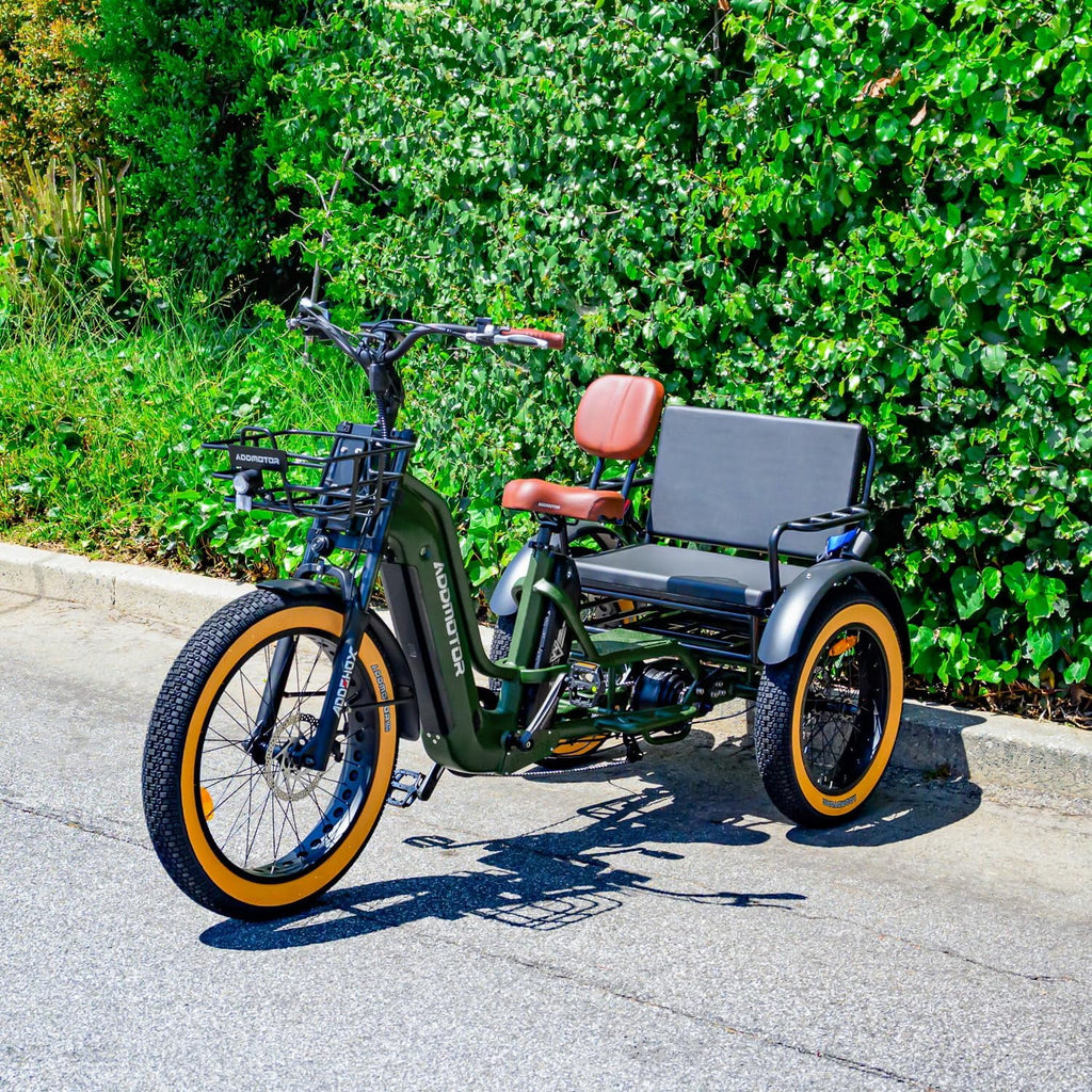 ADDMOTOR GREATTAN L Electric Trike for Adults, 750W Rear Motor Electric Trike with Passenger Seat, 65/130mi 20/40AH 48V, Dual - Battery System 2 Seater Electric Tricycle, Parking Brake, Differential