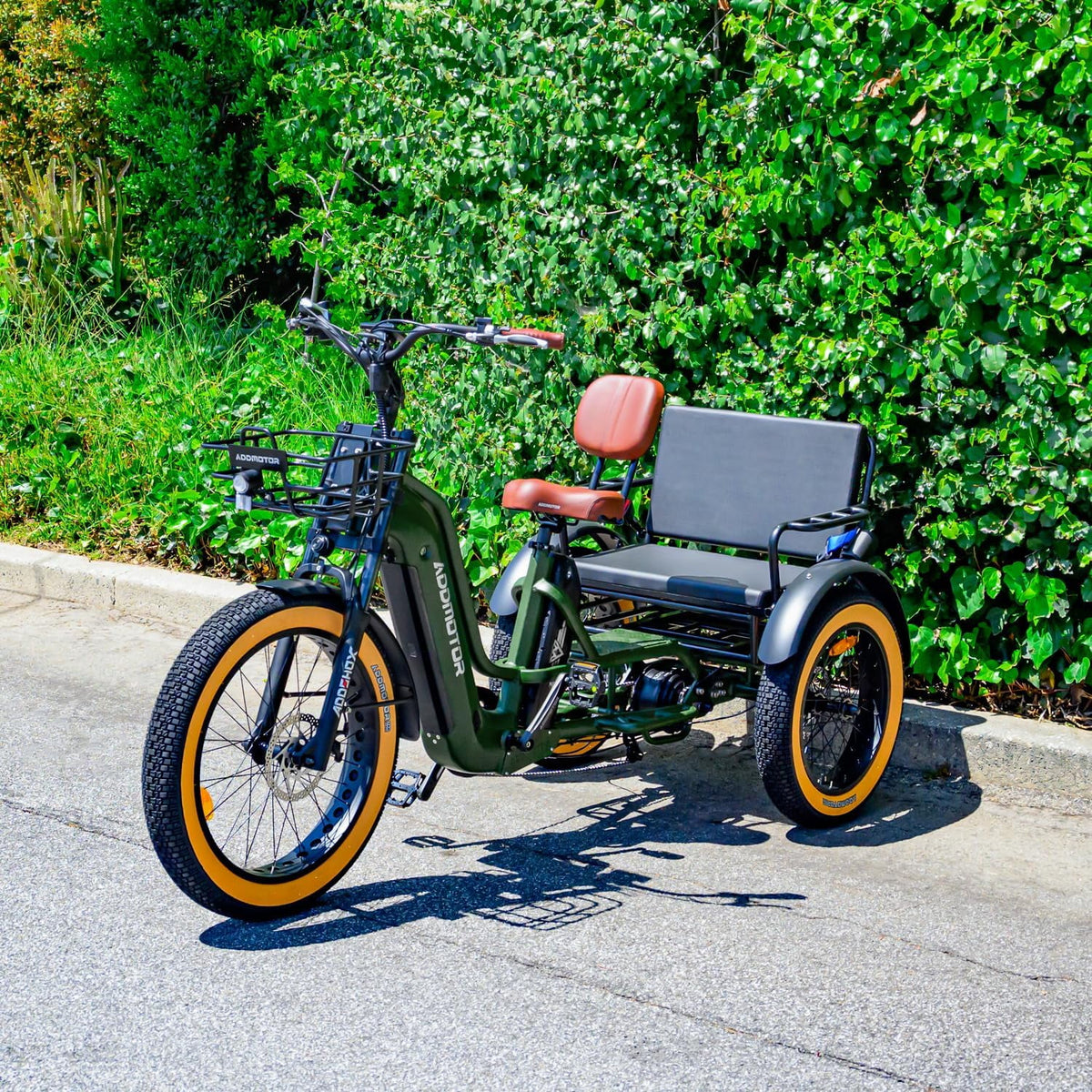 ADDMOTOR GREATTAN L Electric Trike for Adults, 750W Rear Motor Electric Trike with Passenger Seat, 65/130mi 20/40AH 48V, Dual - Battery System 2 Seater Electric Tricycle, Parking Brake, Differential