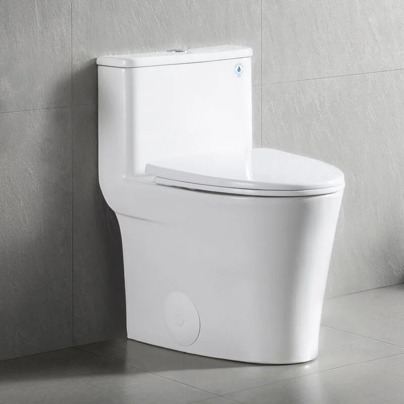 Deervalley Symmetry DV - 1F52807 One Piece Toilets 1.28 GPF Single Flush Elongated Toilet, Ceramic Compact Toilet in White