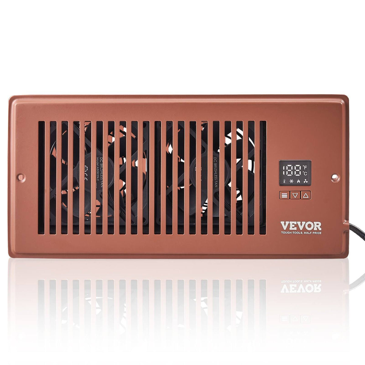 VEVOR Register Booster Fan, Quiet Vent Booster Fan Fits 4 x 10 Register Holes, with Remote Control and Thermostat Control, Ad