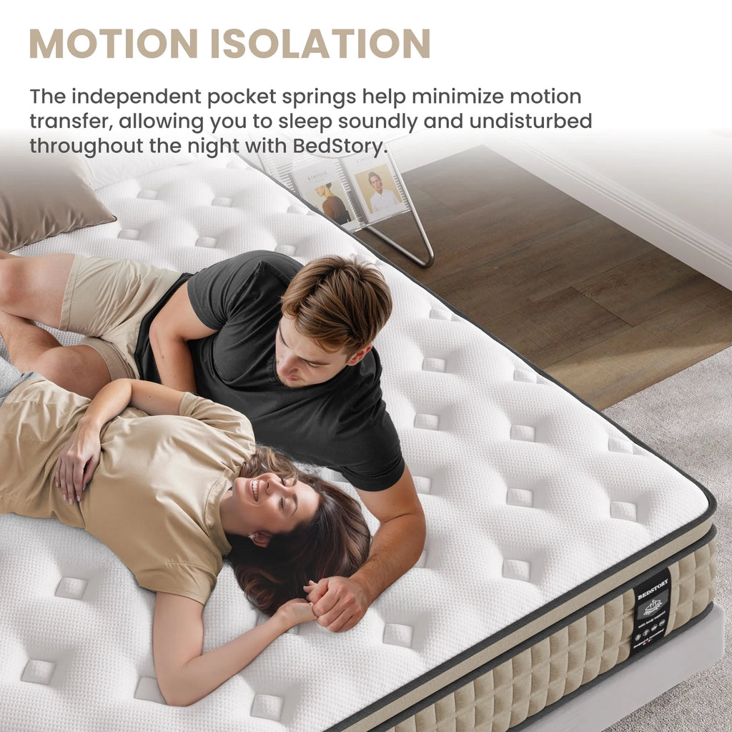 Sleepmax 12 in Queen Size Firm Hybrid Mattress, 365 Night Trial, Motion Isolation & Pressure Relief, Certipur - US Certified, Adult