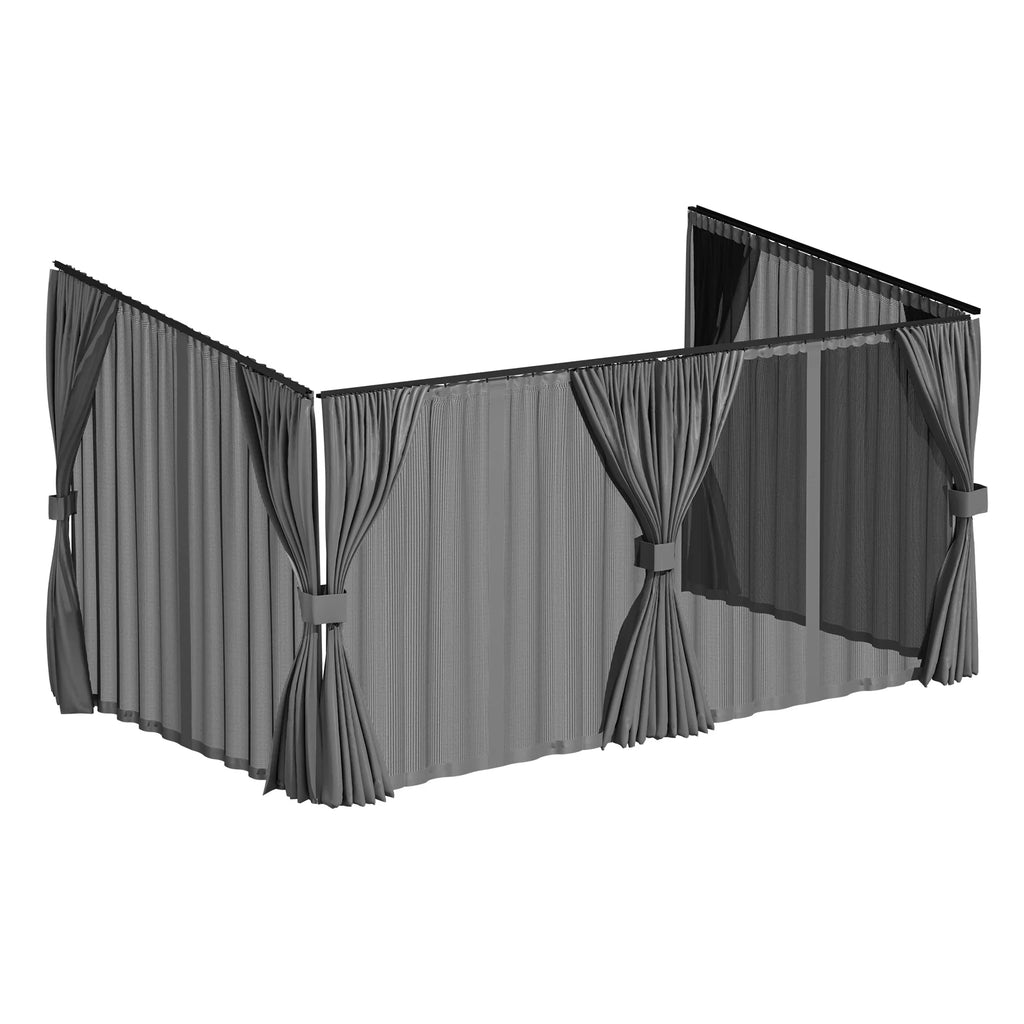 AECOJOY Outdoor Gazebo Privacy Curtains & Mosquito Netting with Zipper, Replacement Universal 4-Panel Sidewalls