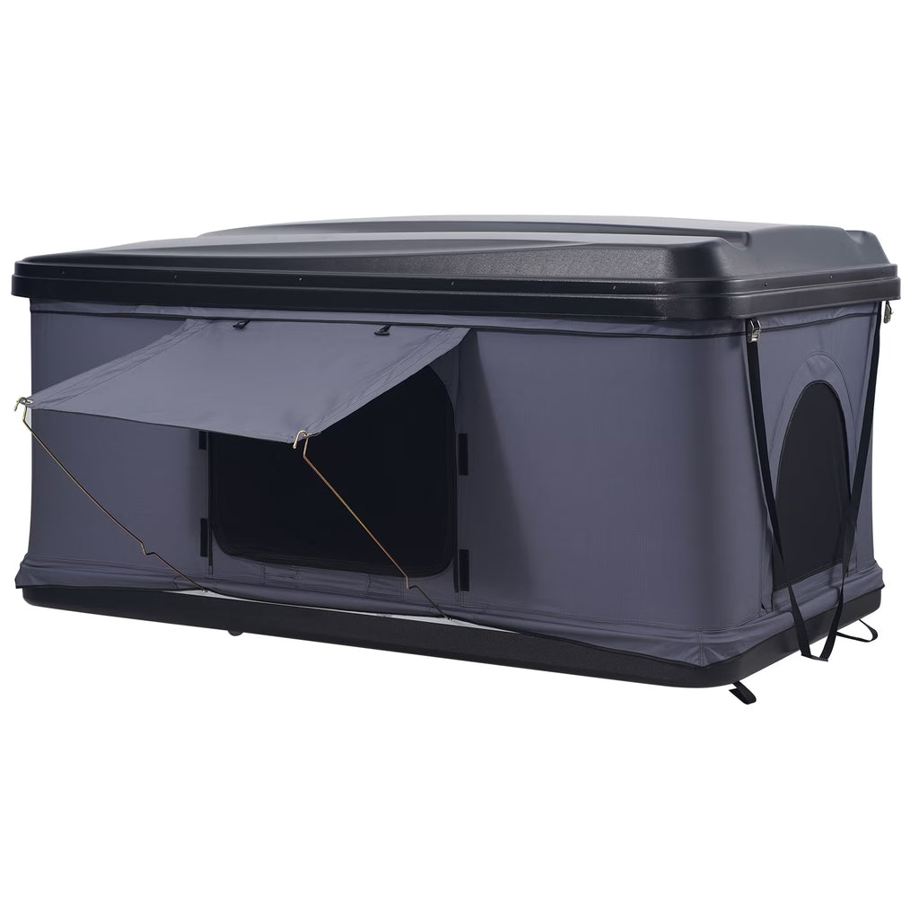 KFFKFF Hard Shell Rooftop Tent, Naturnest Model for 2 - 3 People, Includes Thick Mattress and Telescopic Ladder, Waterproof and Windproof, Suitable for Jeep, SUV, Van, and Pickup Trucks