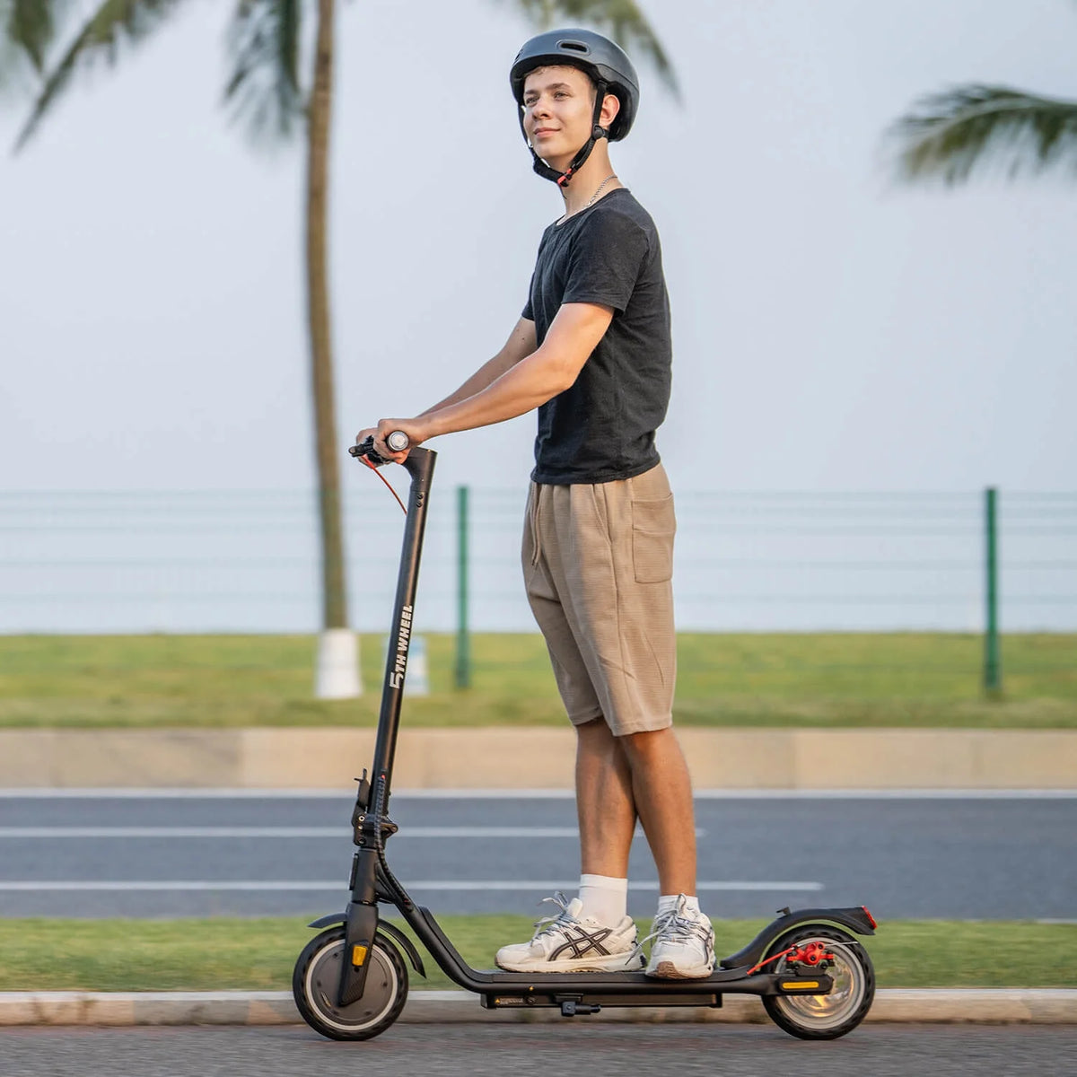 5TH WHEEL W16S 300W Electric Scooter with Turn Signal, 8.5" Solid Tires, 18mph & 12miles Range, Folding Commuting E - Scooter for Adults with APP Control
