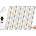Remote Control Under Cabinet Lighting Wireless 6 Pack 20-LED Dimmable Closet Lights Rechargeable Under Counter Light Stick on Touch Night Light