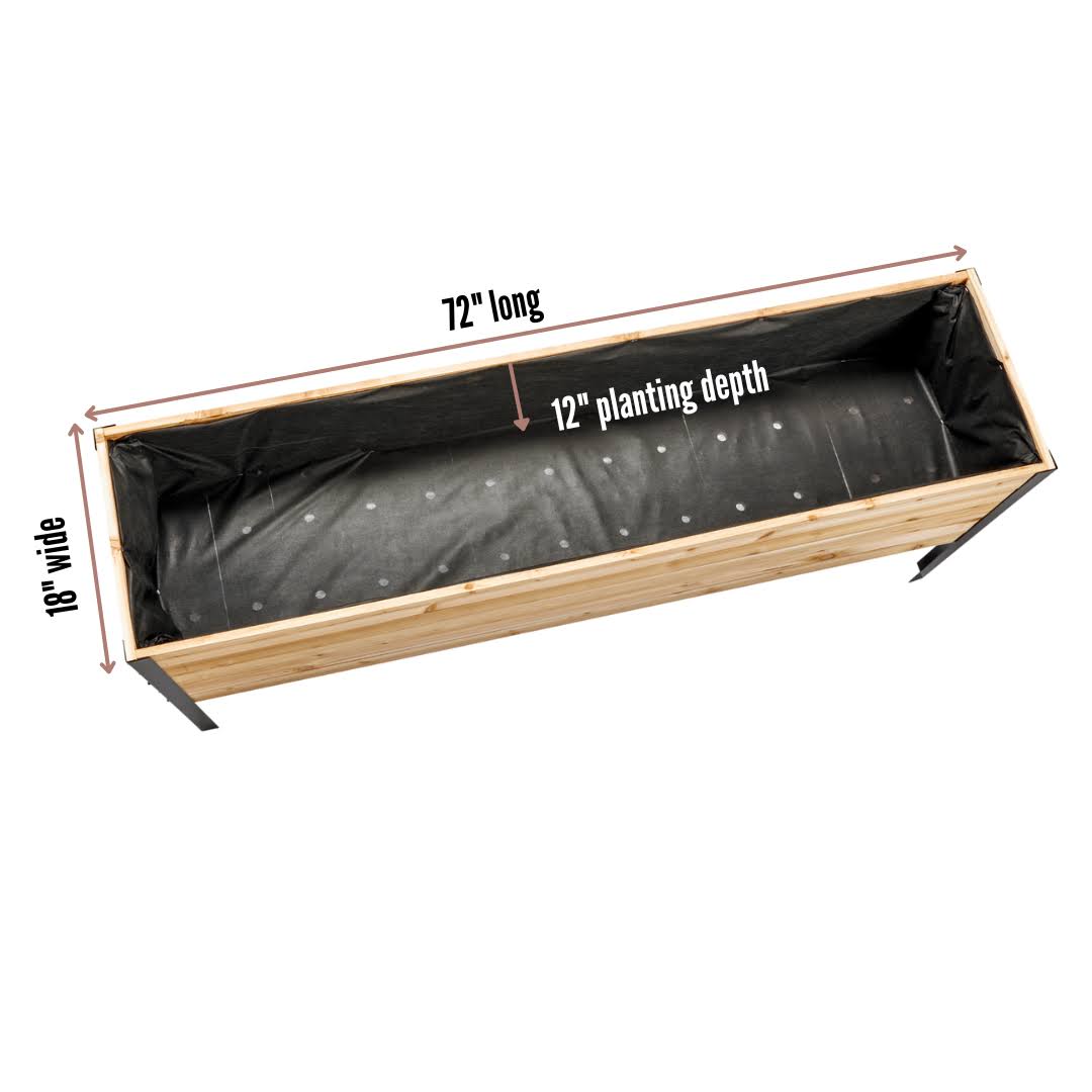 Cedar Planters 18" x 72" Raised Garden Bed
