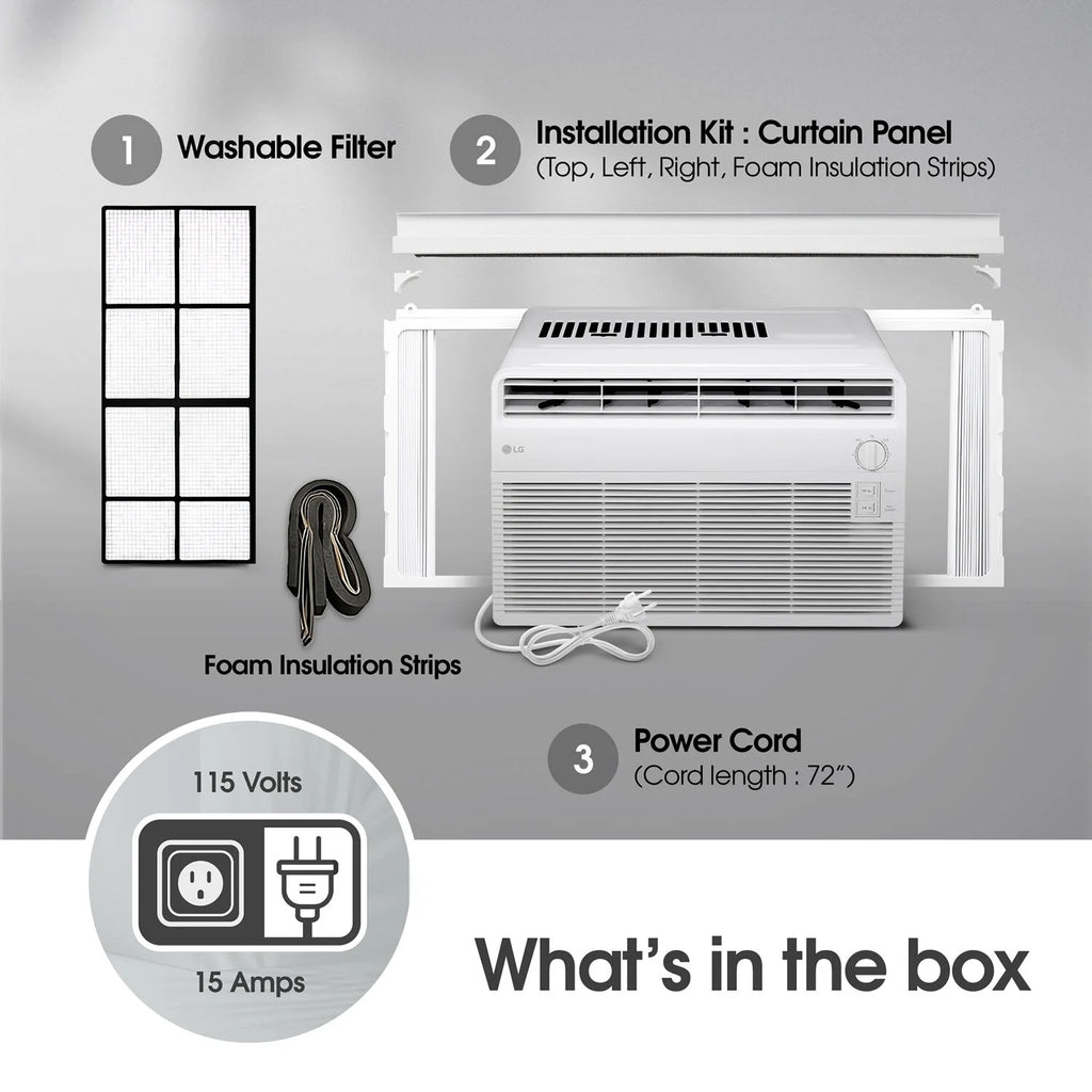 LG 5, 000 BTU 150 Sq Ft Window Air Conditioner, LW5024
