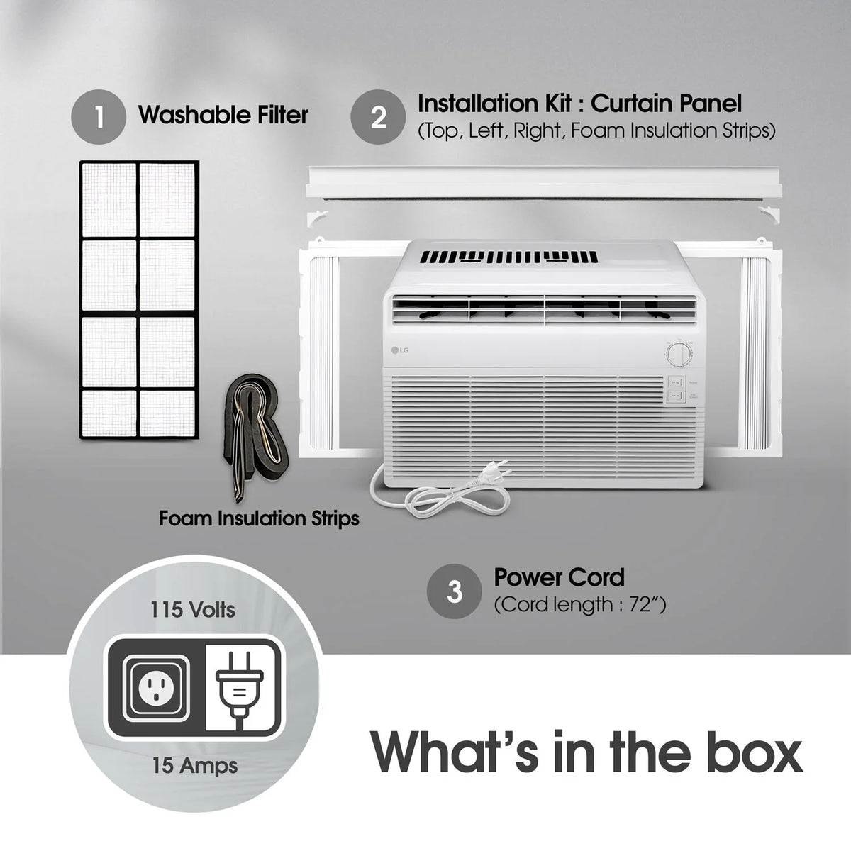 LG 5, 000 BTU 150 Sq Ft Window Air Conditioner, LW5024