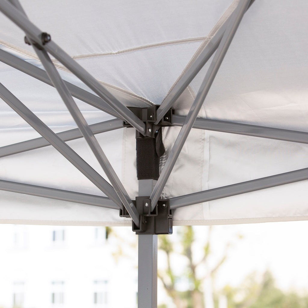 Outsunny Faltpavillon Gartenpavillon Pop-Up-Pavillion Stahl+Oxford+Mesh mit Tasche im Freien Cremeweiß 5,9 x 2,95 x 2,5 m