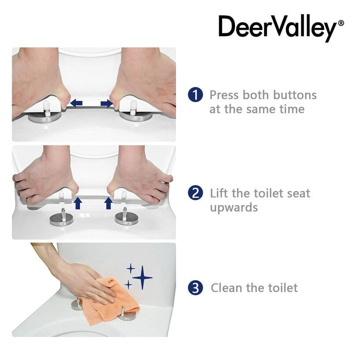 Deervalley Symmetry DV - 1F52807 One Piece Toilets 1.28 GPF Single Flush Elongated Toilet, Ceramic Compact Toilet in White