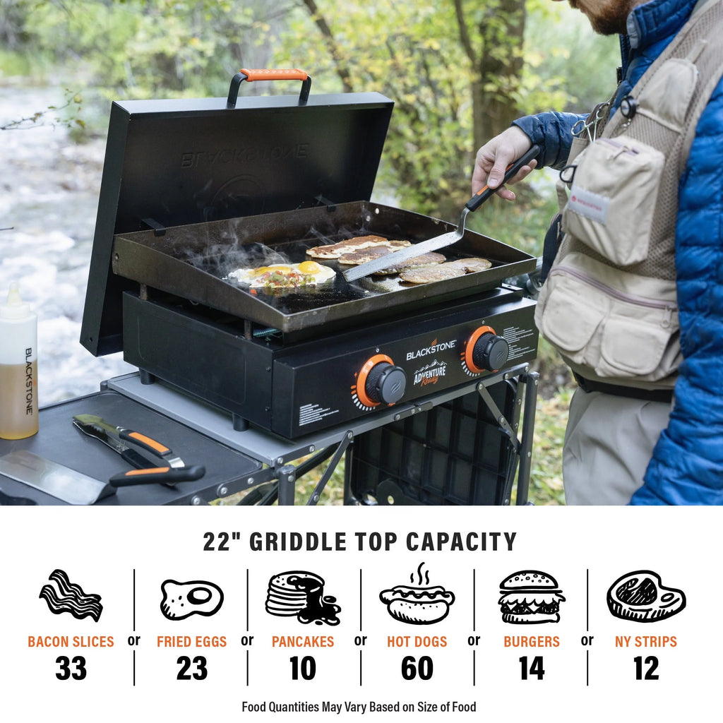 Blackstone Adventure Ready 2 - Burner 22" Propane Griddle with Hard Cover in Black