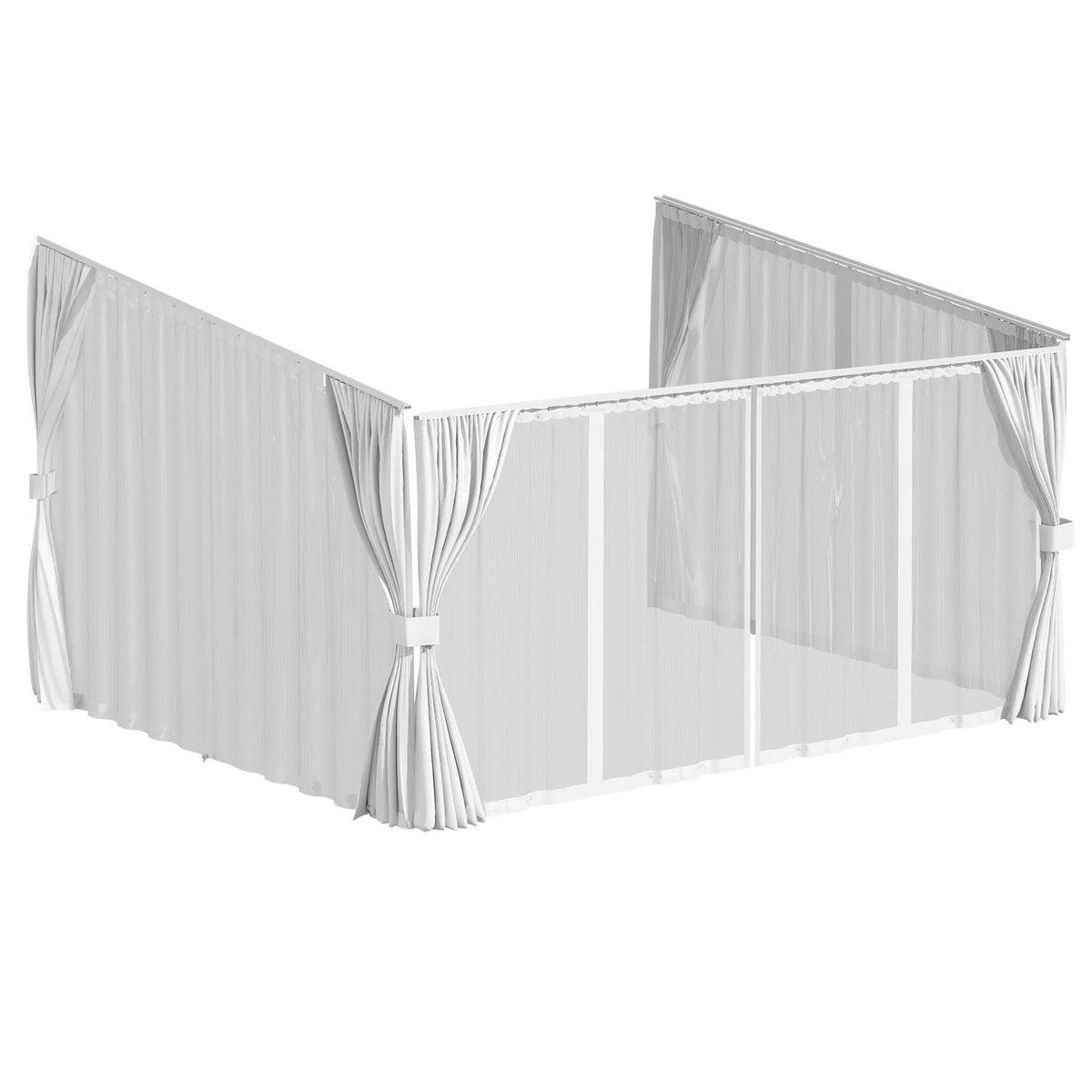 AECOJOY Outdoor Gazebo Privacy Curtains & Mosquito Netting with Zipper, Replacement Universal 4-Panel Sidewalls