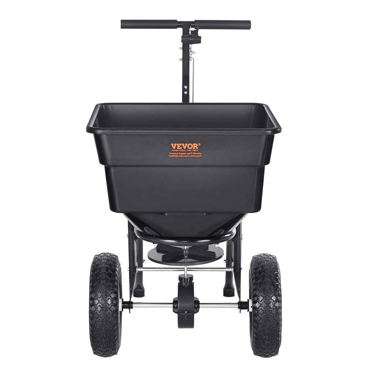 VEVOR 100 lbs Walk-Behind Turf Broadcast Spreader Black