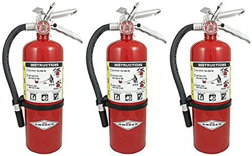 Amerex B500 Rechargeable ABC Dry Chemical Fire Extinguisher, 5 lb, 3 - Pack