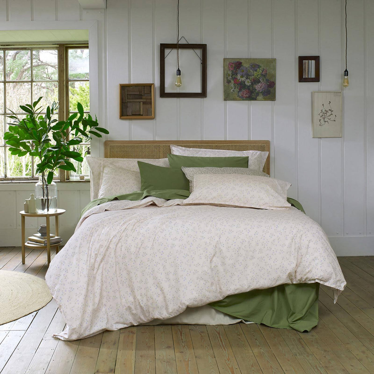 Piglet in Bed Washed Cotton Duvet Cover - Spring Sprig