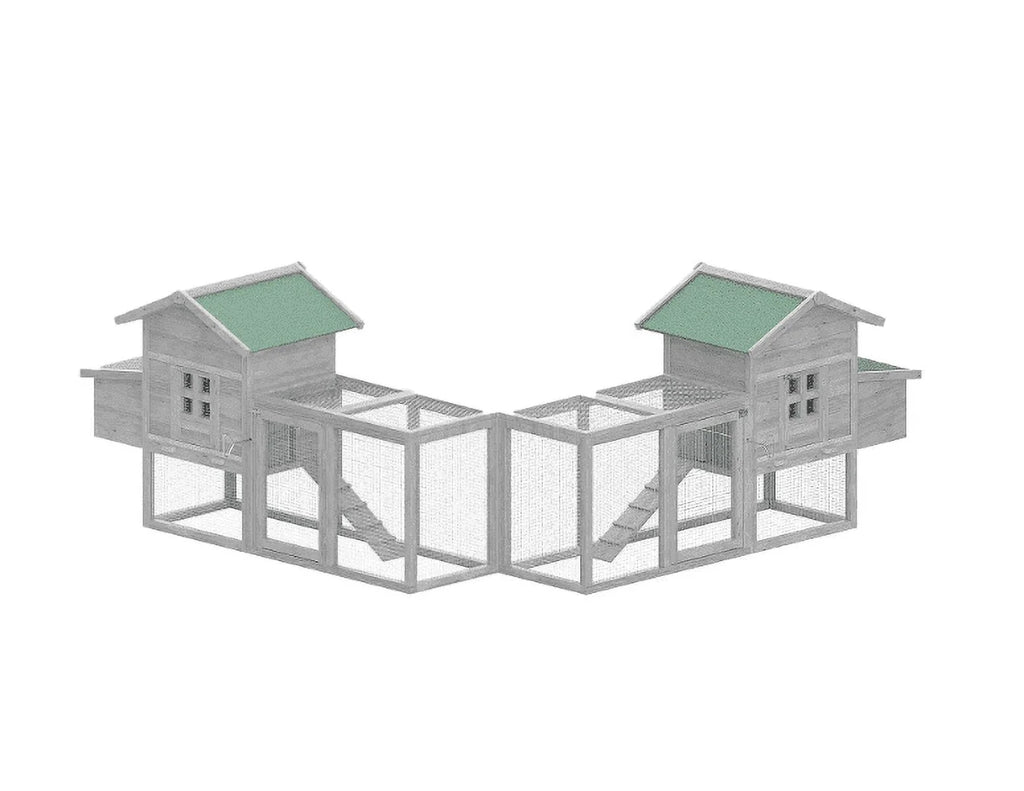 Gaildon Large Removable Chicken Coop for 4 - 5 Chickens, with 2 Story Poultry Cage, Nesting Box, Pull Out Trays, Brown