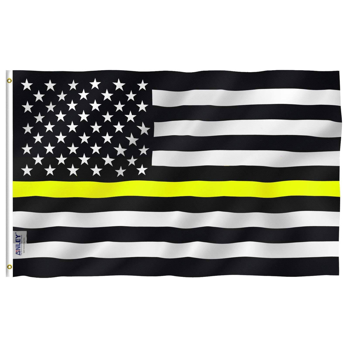 Fly Breeze 3x5 Foot Thin Yellow Line USA Flag