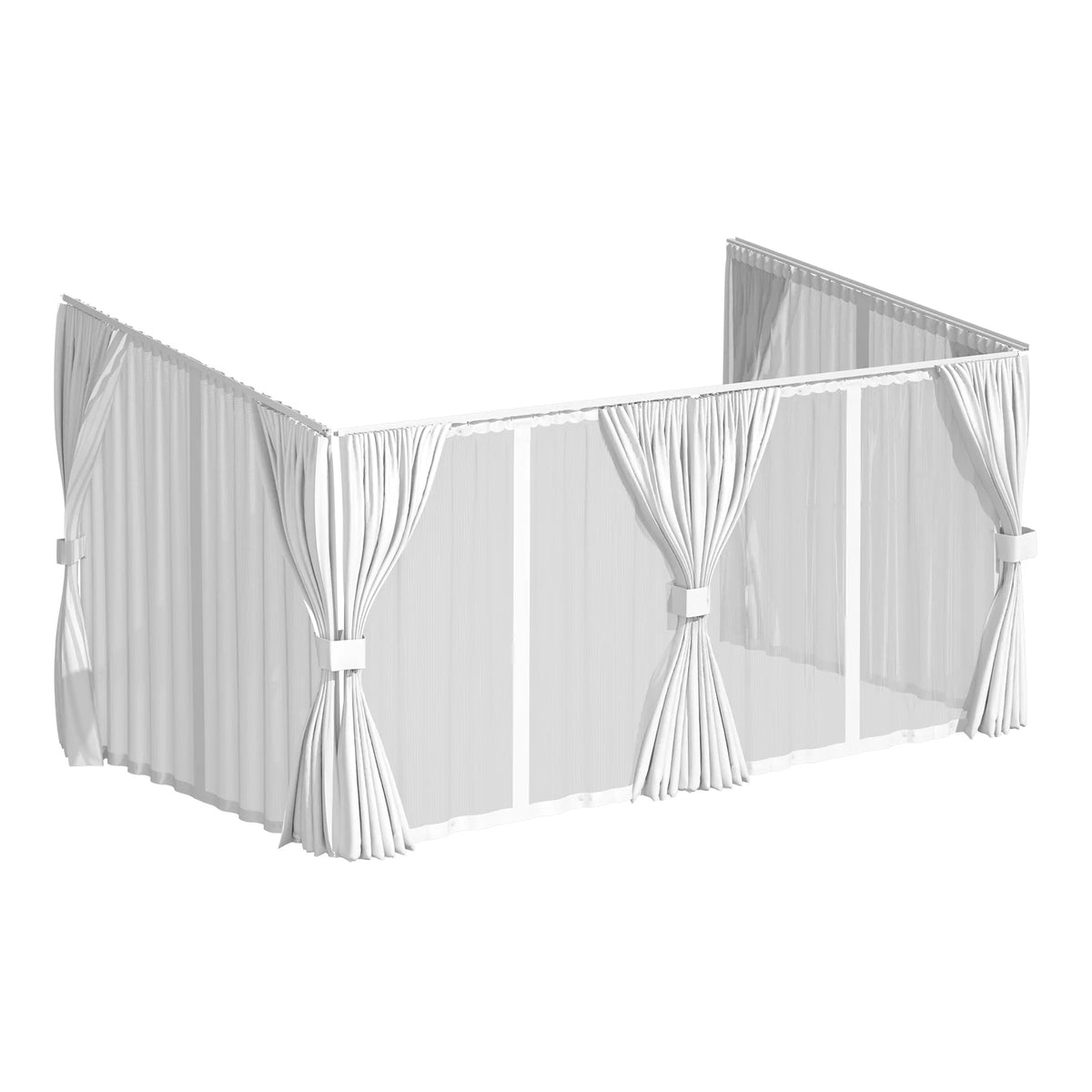 AECOJOY Outdoor Gazebo Privacy Curtains & Mosquito Netting with Zipper, Replacement Universal 4-Panel Sidewalls