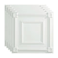 Fasade Coffer Decorative Vinyl 2ft x 2ft Lay in Ceiling Tile in Matte White (5 Pack)