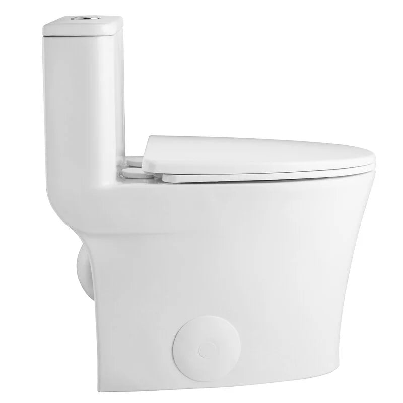 Deervalley Symmetry DV - 1F52807 One Piece Toilets 1.28 GPF Single Flush Elongated Toilet, Ceramic Compact Toilet in White