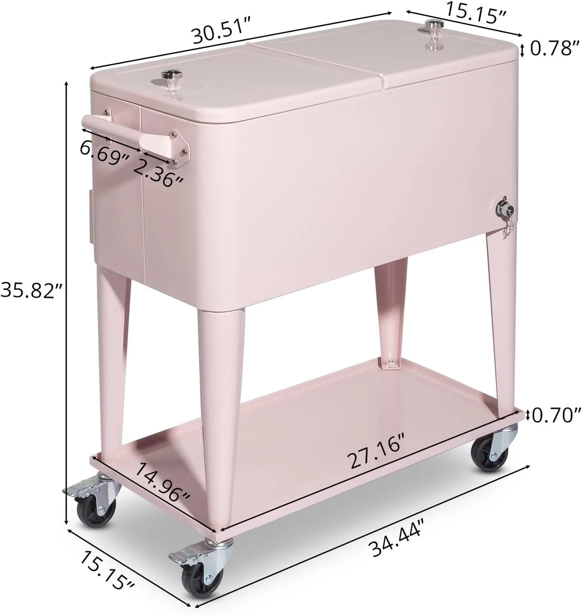 HEYWU 80 Quart Ice Chest Water Cooler with Bottle Opener, Milk White