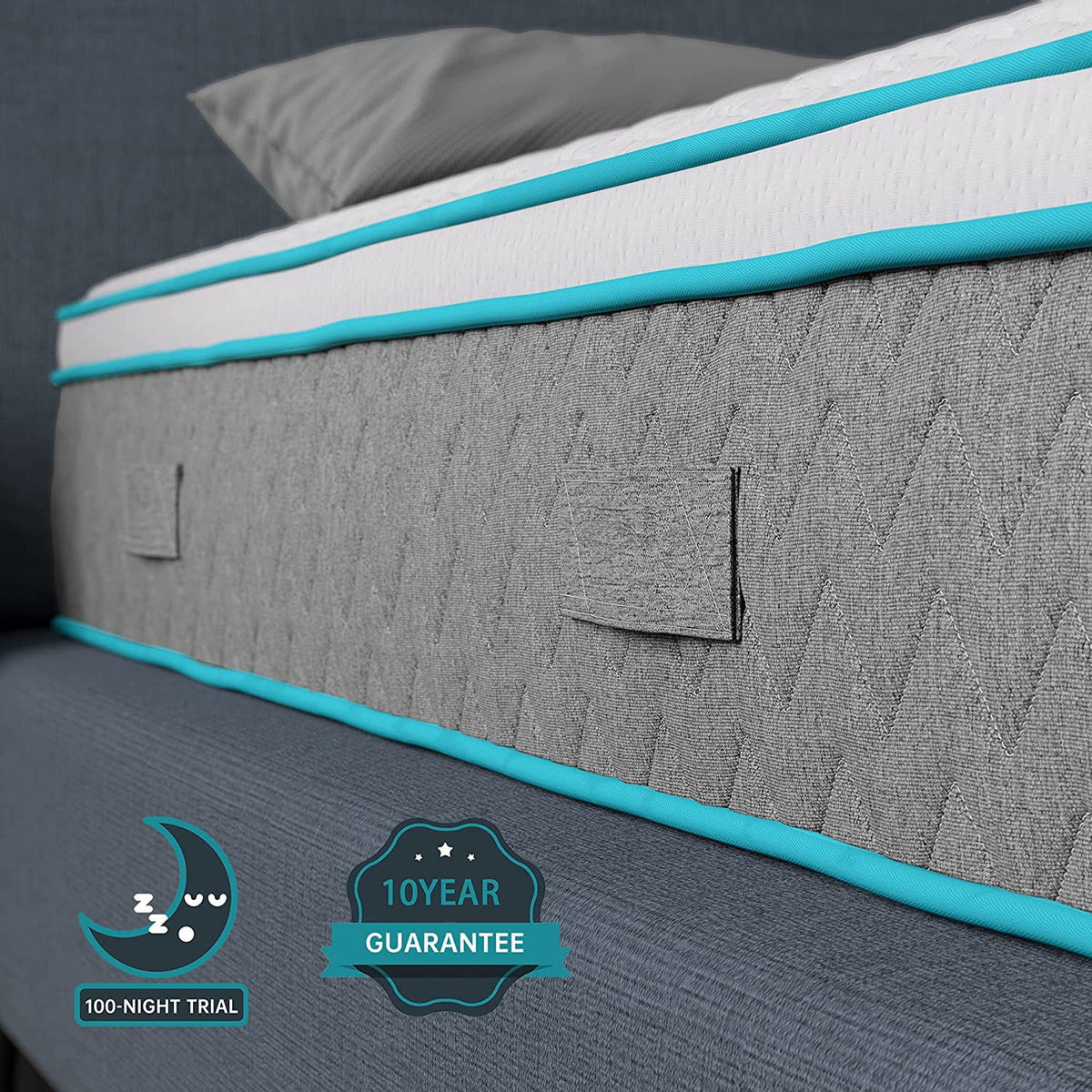 Size Mattress. Serweet 12 inch Memory Foam Hybrid Mattress Full. 7-Zone Pocket Innerspring Pillow Top Mattress for Motion Isolation / Edge Support/Meduim Firm