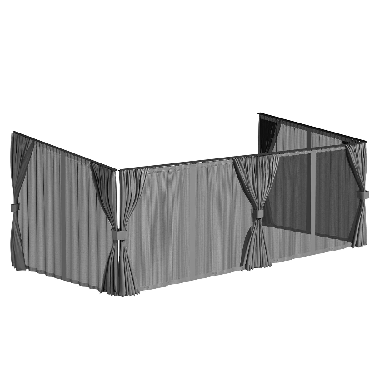 AECOJOY Outdoor Gazebo Privacy Curtains & Mosquito Netting with Zipper, Replacement Universal 4-Panel Sidewalls