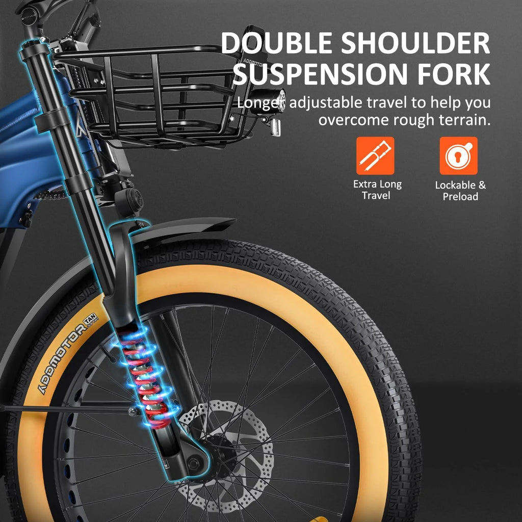 ADDMOTOR GREATTAN L Electric Trike for Adults, 750W Rear Motor Electric Trike with Passenger Seat, 65/130mi 20/40AH 48V, Dual - Battery System 2 Seater Electric Tricycle, Parking Brake, Differential