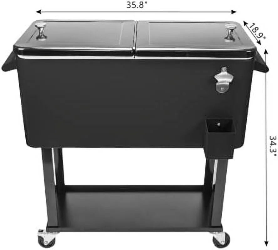 HEYWU 80 Quart Ice Chest Water Cooler with Bottle Opener, Milk White