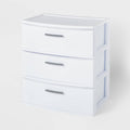 3 Drawer Wide Tower White - Brightroom