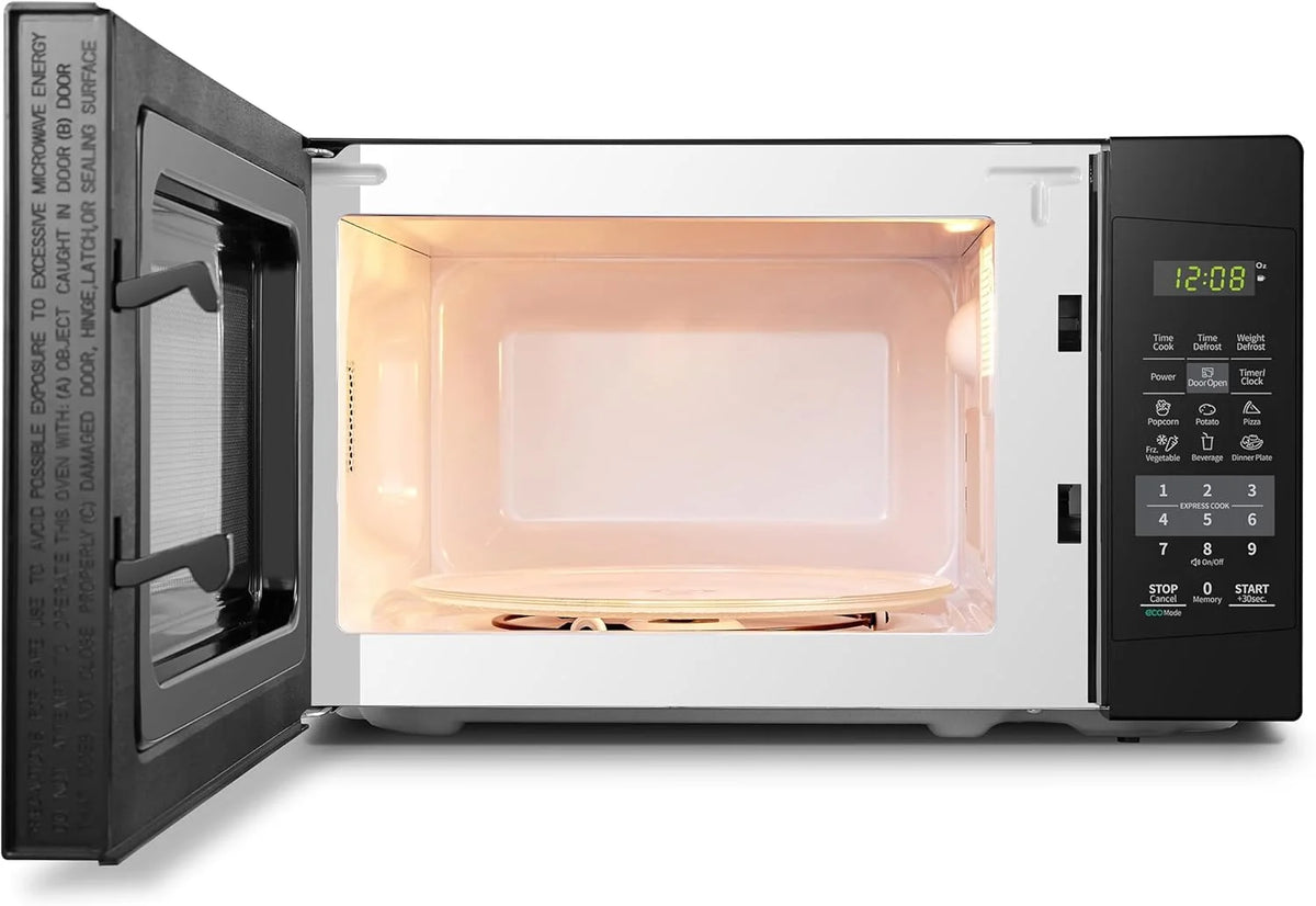 Countertop Microwave with Sound on/Off, Eco Mode, and Convenient One - Touch Button, 0.7 Cubic Foot, White