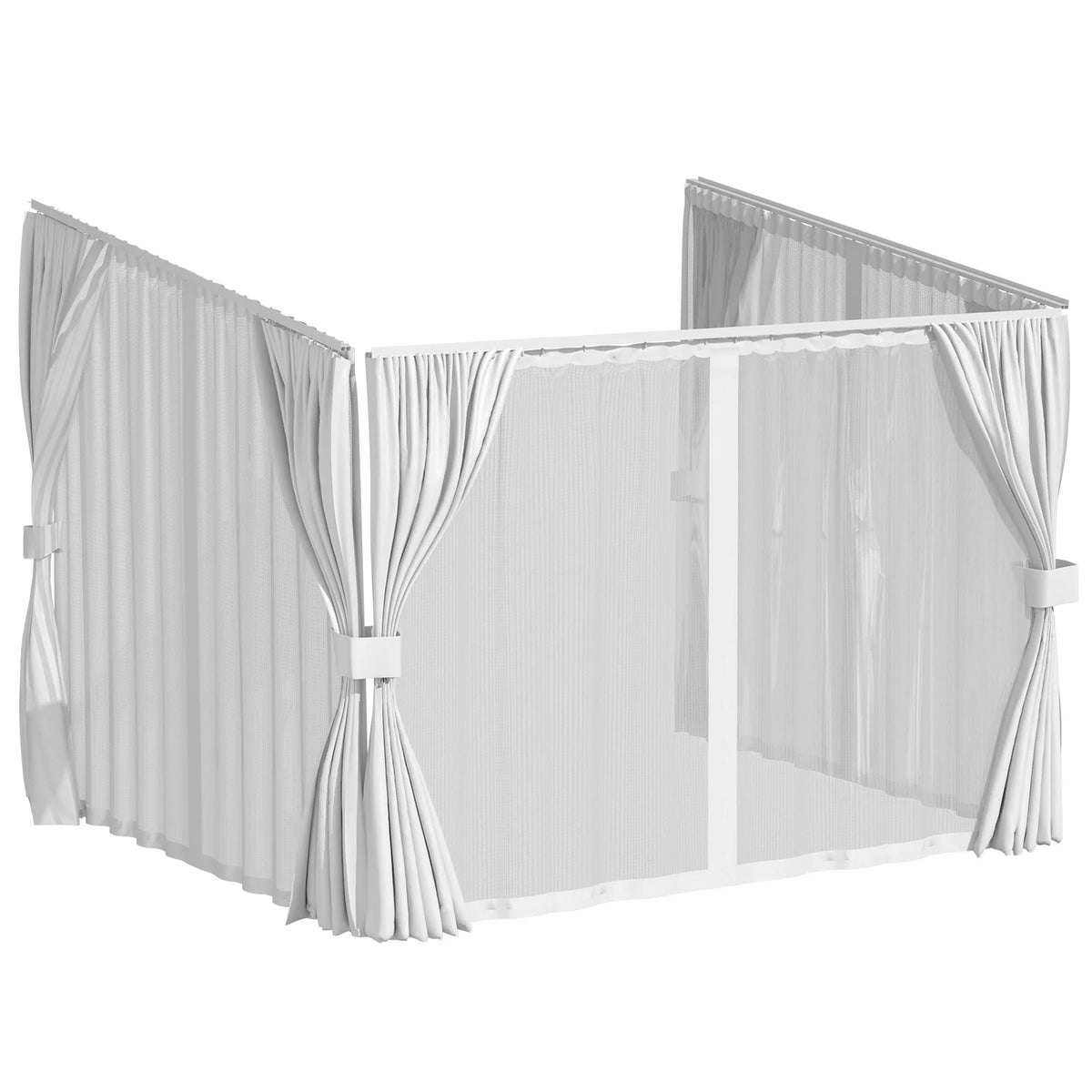 AECOJOY Outdoor Gazebo Privacy Curtains & Mosquito Netting with Zipper, Replacement Universal 4-Panel Sidewalls