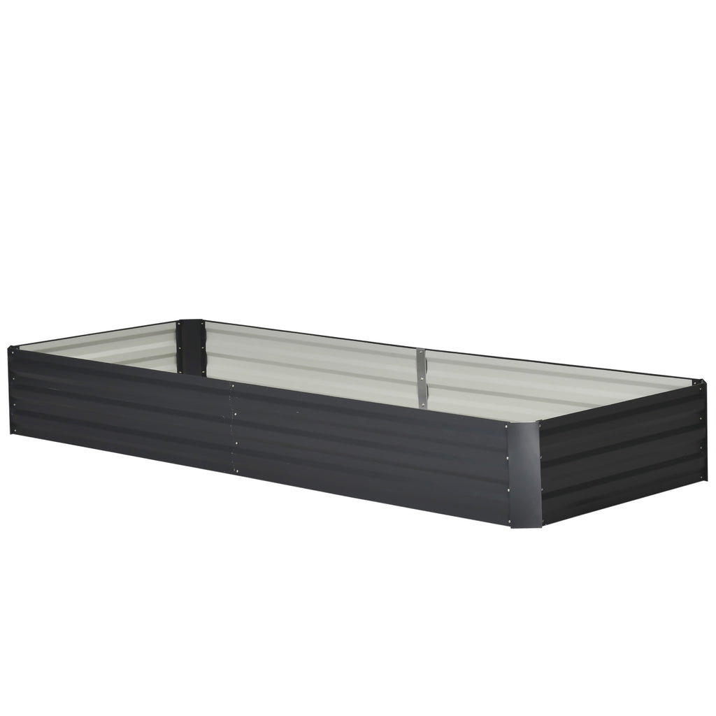 Outsunny Stahl-Hochbeet, offener Boden, einfacher Aufbau, 95L x 90,5B x 29,8H cm, Grau