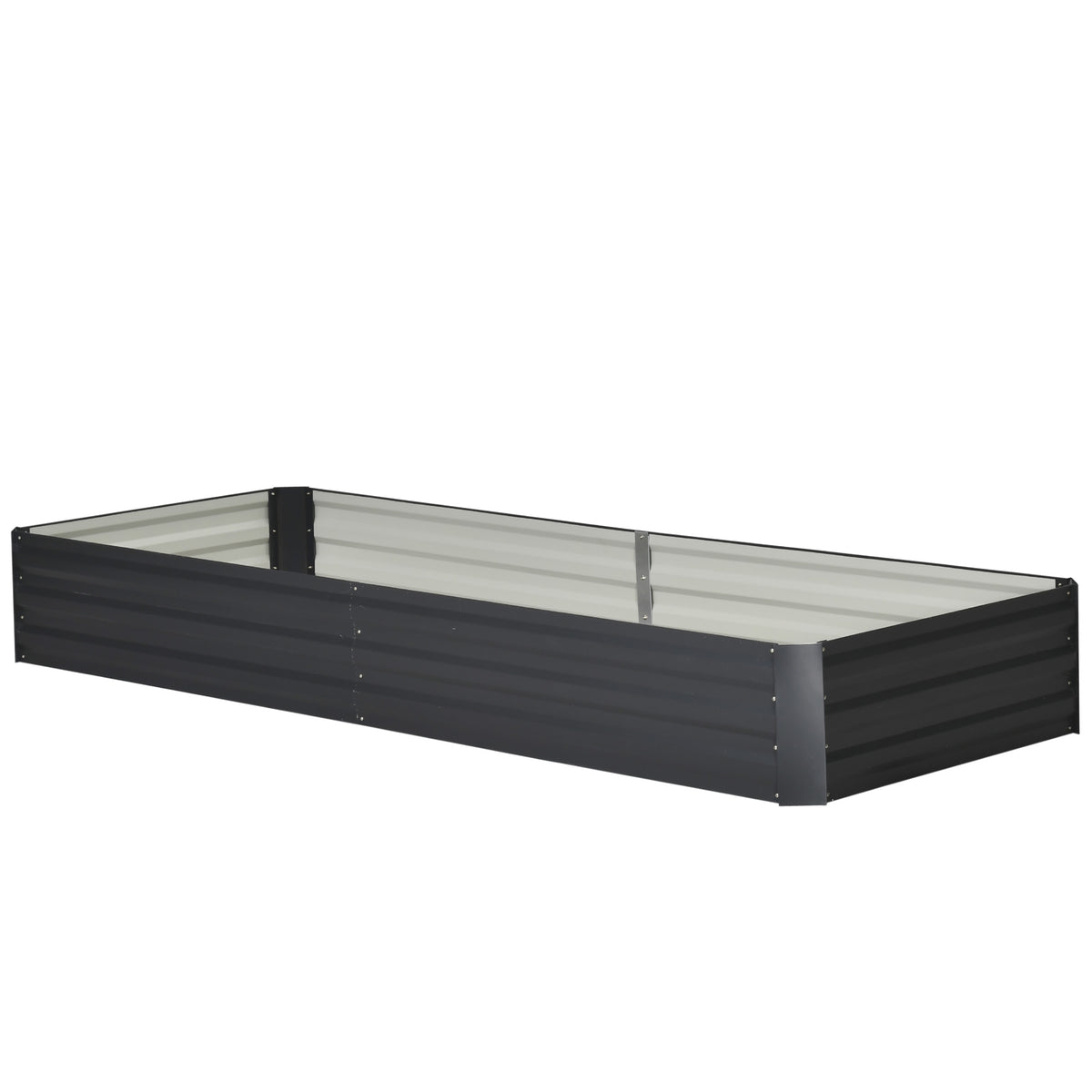 Outsunny Stahl-Hochbeet, offener Boden, einfacher Aufbau, 95L x 90,5B x 29,8H cm, Grau