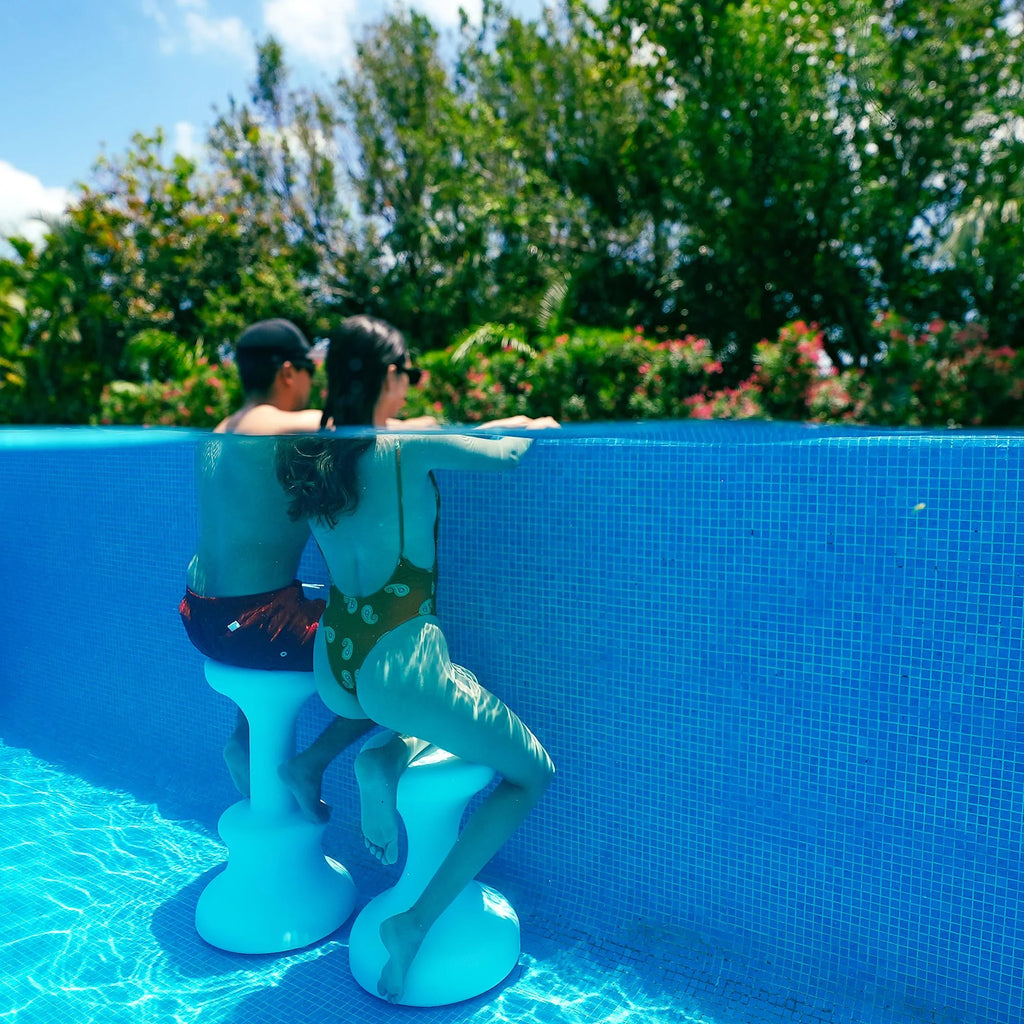 Dunn - Rite Products Made in USA Submersible Swim up Pool Stools for Underwater Use, Bar Stool for Inside Pool and Patio Deck Seating, 24 in (1 Stool)