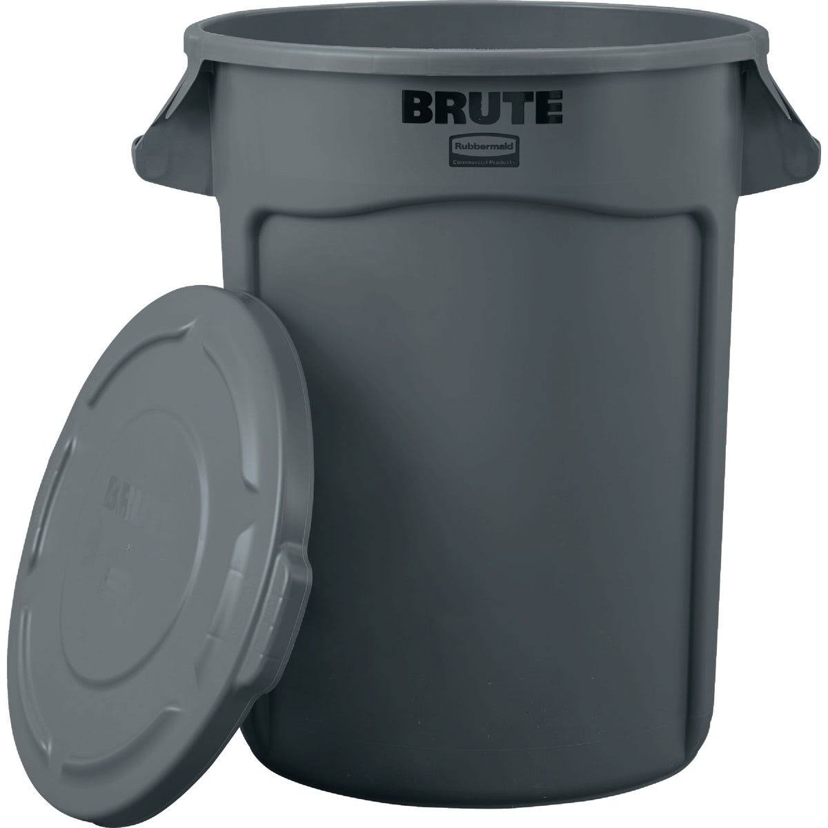 Rubbermaid 32 Gallon Grey Brute Trash Can with Lid - Each