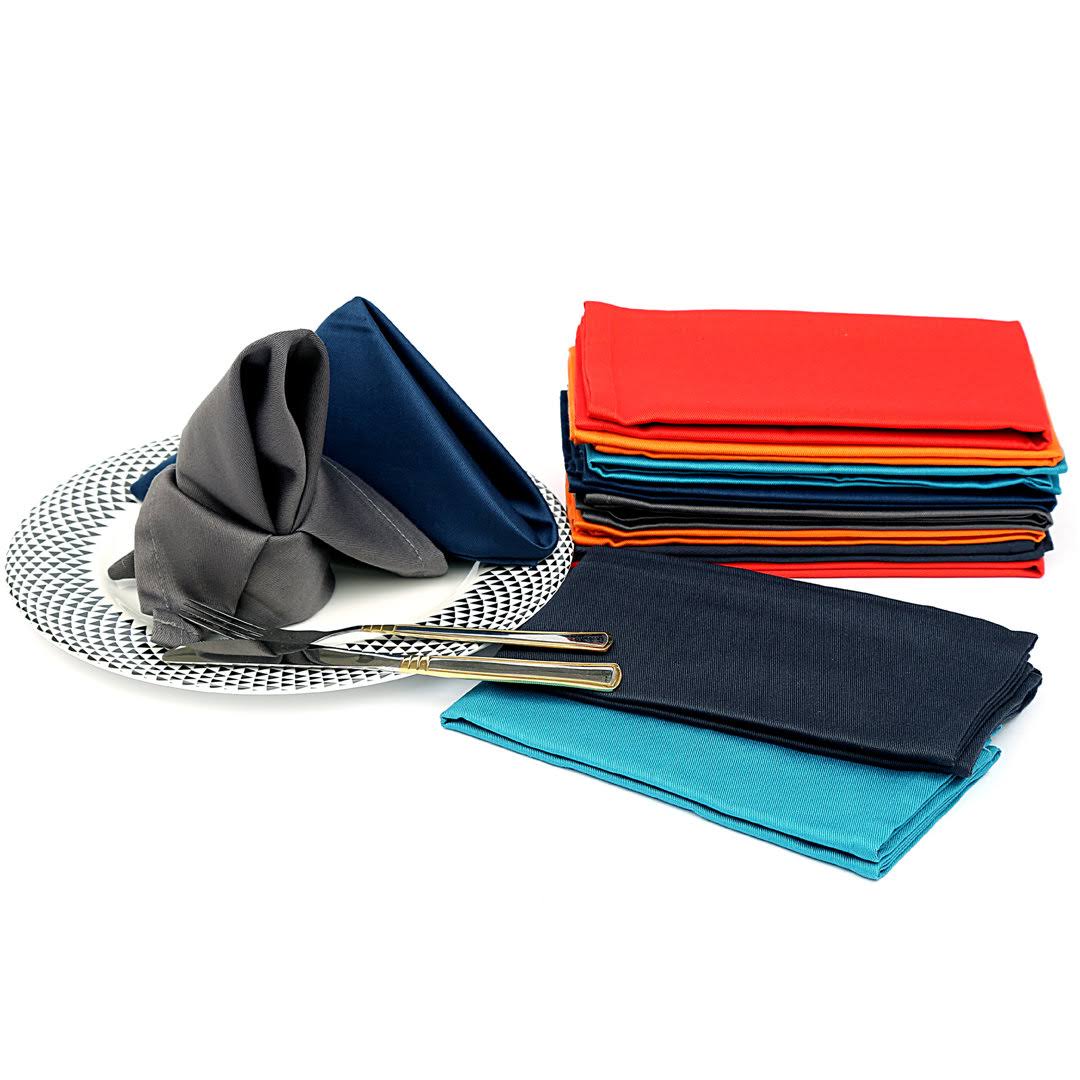 Ruvanti Multi Color Cloth Napkins 12 Pack 18x18 inch Durable Linen Napkins - Soft and Comfortable Reusable Fabric Napkins -Perfect Table Napkinscotton