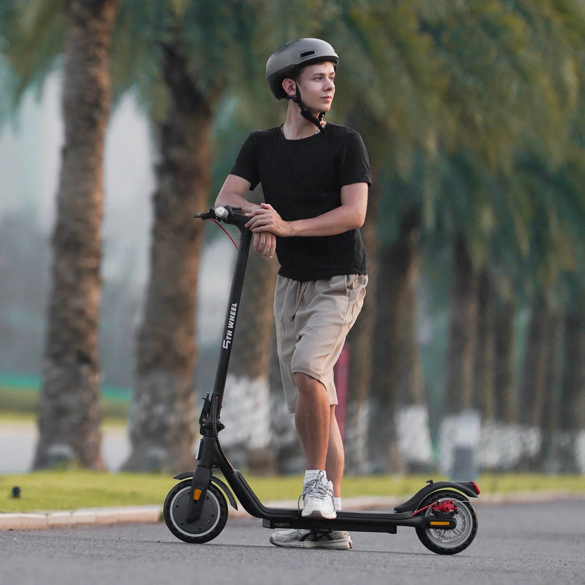5TH WHEEL W16S 300W Electric Scooter with Turn Signal, 8.5" Solid Tires, 18mph & 12miles Range, Folding Commuting E - Scooter for Adults with APP Control