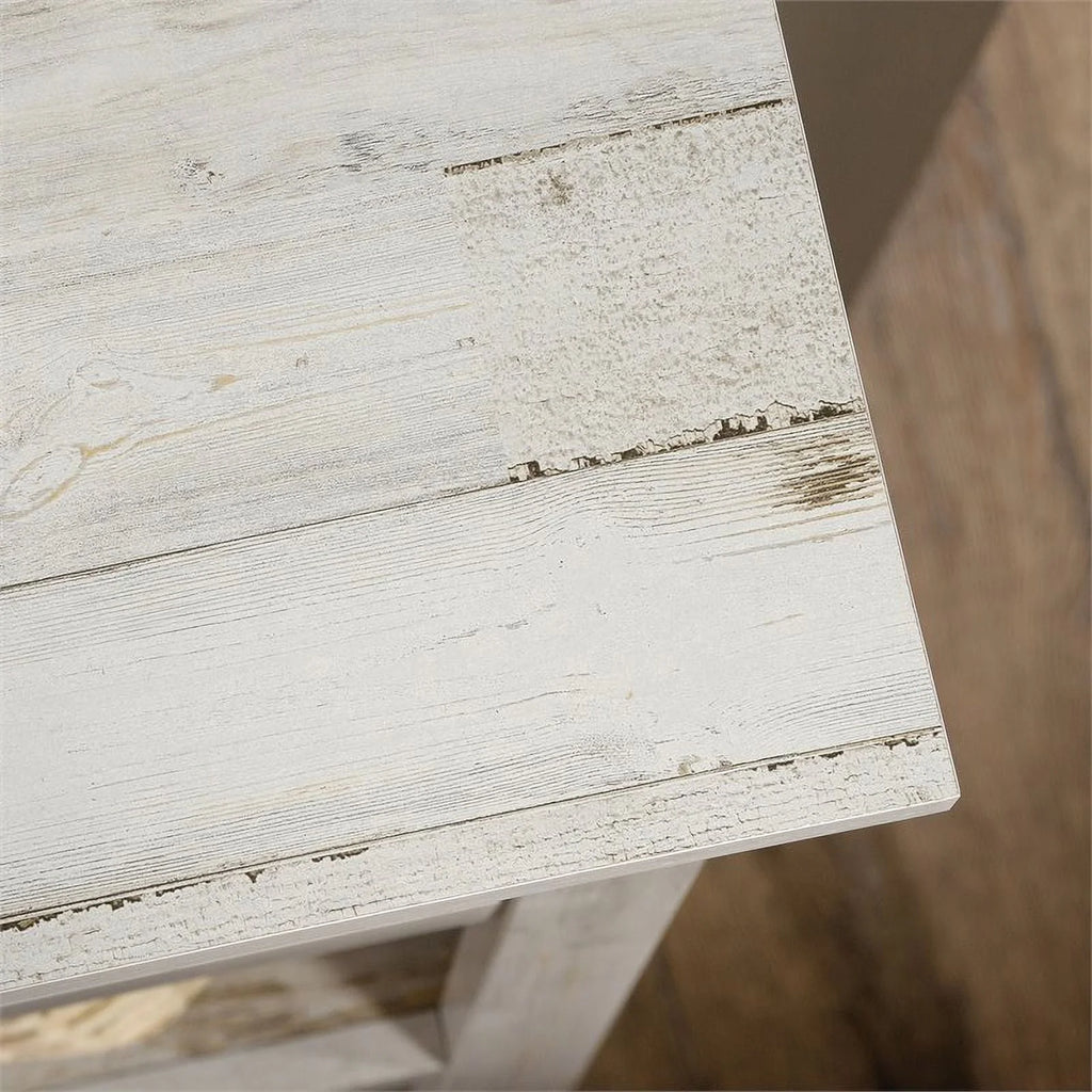 Pemberly Row Contemporary 5 - Shelf Tall Wood Bookcase in White Plank