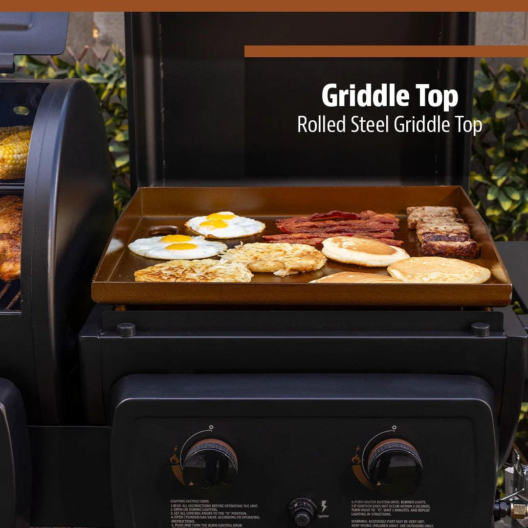 Pit Boss Charleston 1000 Sq in Pellet Grill/Gas Griddle Combo - Onyx Series