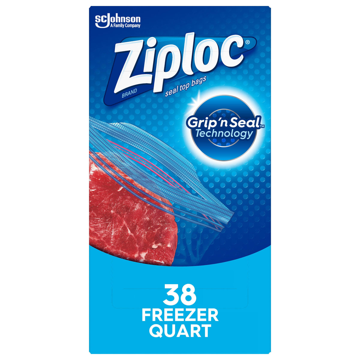 Ziploc Double Zipper Freezer Bags - 38 count