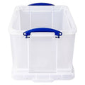 Really Useful Boxes Plastic Storage Box 32 Liters 19in. x 14in. x 12in. Clear